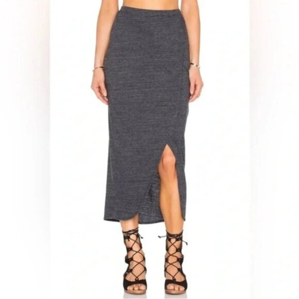 REVOLVE women's Midi Skirt Wrap knit Grey XS whimsigoth festival boho